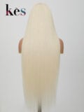 Keswigs White Color #60 200 density straight virgin human hair 13x6 HD Lace front wigs