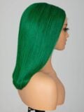 Keswigs Green color 4x4 transparent lace closure wig 180% density human hair wigs