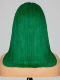 Keswigs Green color 4x4 transparent lace closure wig 180% density human hair wigs