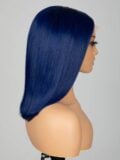 Keswigs Blue color 4x4 transparent lace closure wig 180% density human hair wigs