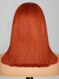 Keswigs Orange color 4x4 transparent lace closure wig 180% density human hair wigs