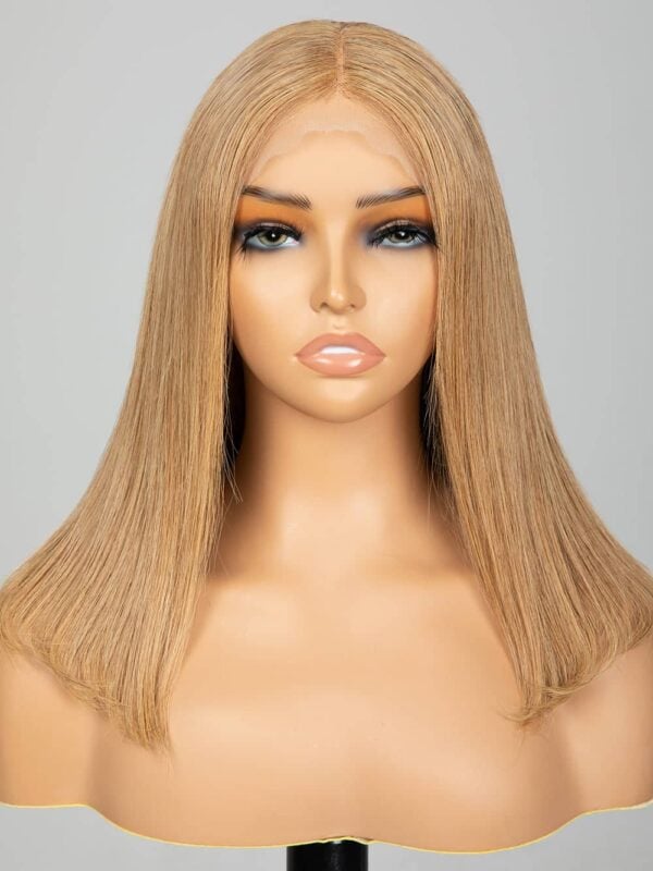 Keswigs Brown color 4x4 transparent lace closure wig 180% density human hair wigs