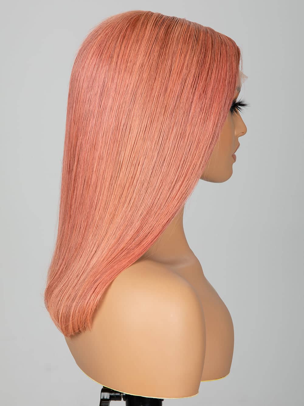 Keswigs Dark pink color 4x4 transparent lace closure wig 180% density human hair wigs