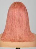 Keswigs Dark pink color 4x4 transparent lace closure wig 180% density human hair wigs