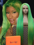 Recreate Nicki Minaj Music Green color Frontal lace wig