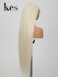 Keswigs White Color #60 200 density straight virgin human hair 13x6 HD Lace front wigs