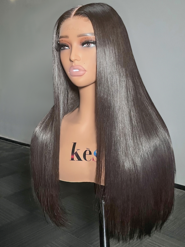 Keswigs 5x5 Glueless wig human hair HD lace closure wigs 180 density straight wigs