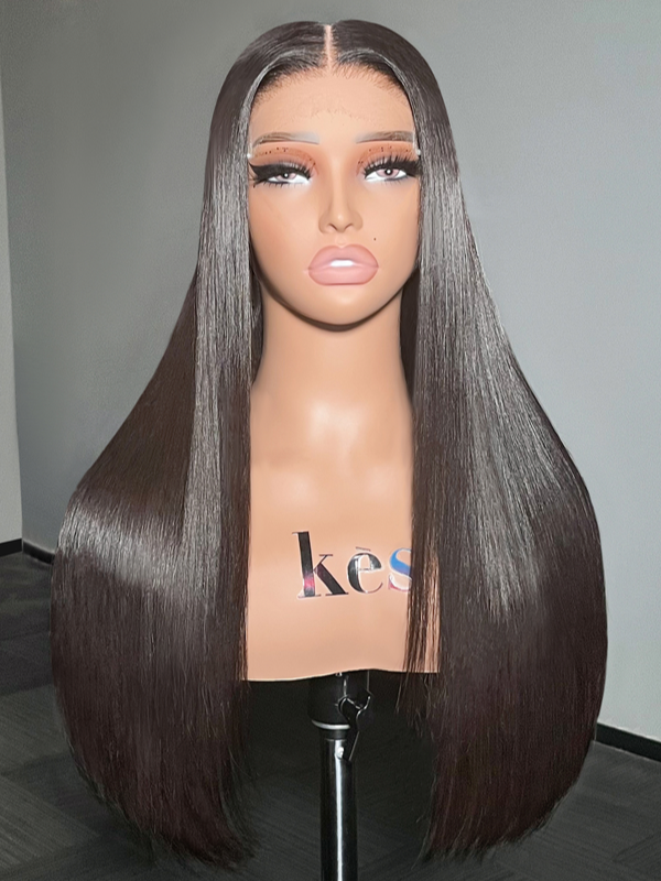 Keswigs 5x5 Glueless wig human hair HD lace closure wigs 180 density straight wigs