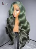 Keswigs 6x6 HD Lace front wigs virgin human hair 200 density lace frontal body wave wigs Olivia Color