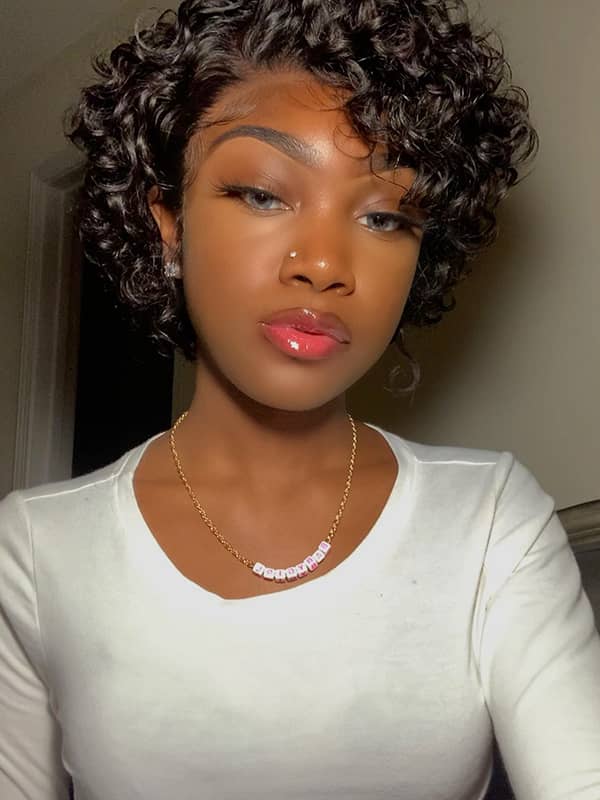 Trendy Short Cut Curly 5x5 HD Lace Glueless Side Part Wig 100% Human Hair