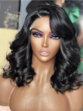 Mature C Part Natural Black Loose Wave 5x5 Undetectable HD Lace Wig 100% Human Hair